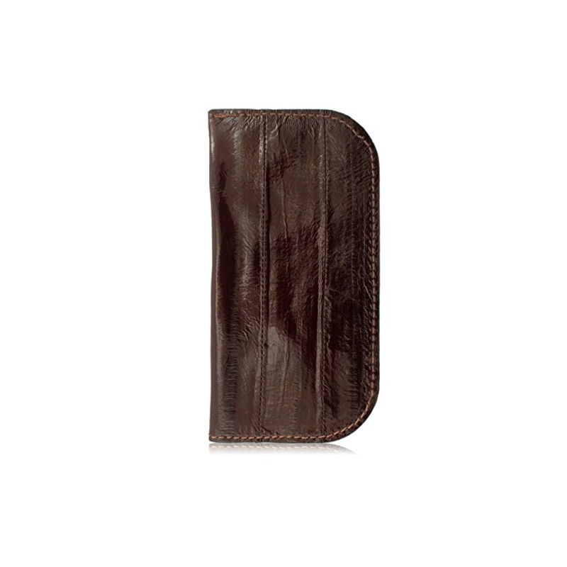 Brown Genuine Pacific Eel Skin Soft Glasses Case