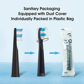 Compatible with TEETHEORY Electric Toothbrush Replacement Heads, for TEETHEORY Electric Toothbrush,Black
