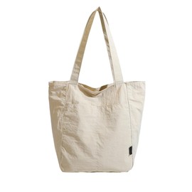 Barsine Tote Bag for Women Men Tote Purses and Handbags Lightweight Nylon Shoulder Bag for Work Travel Gym Yoga Dance, White