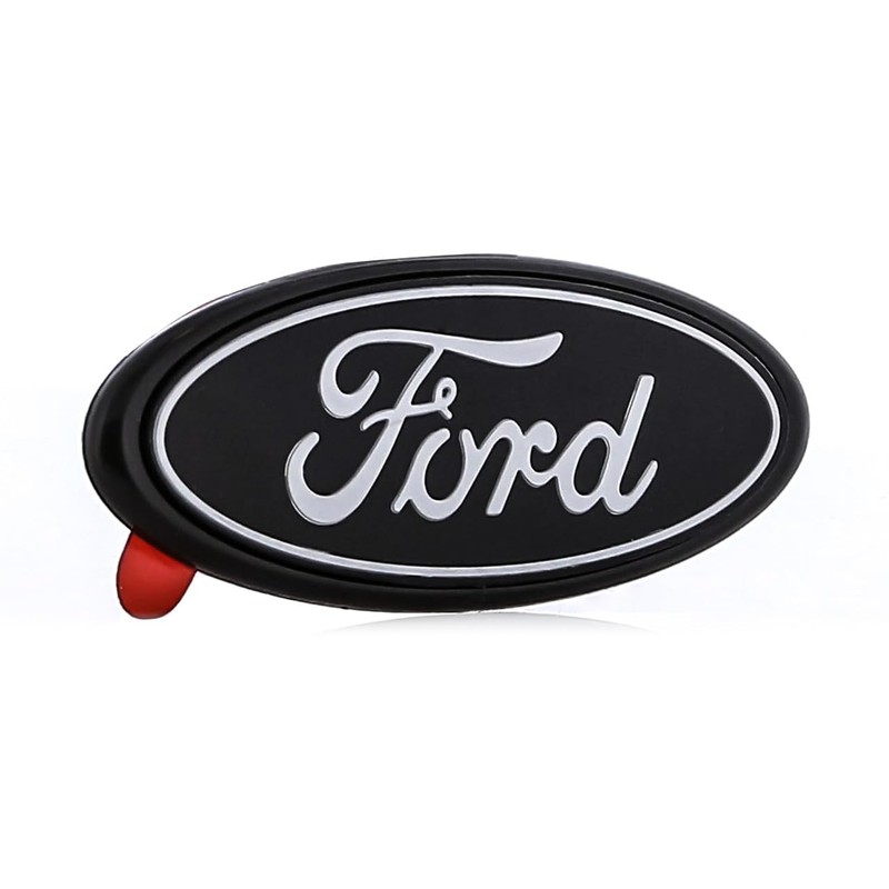 Ford Black & Gray Oval Decorative Logo Chrome Plated Plastic