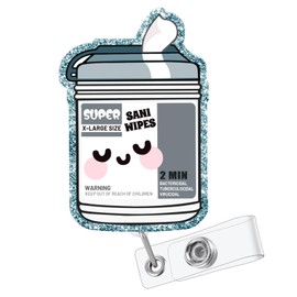 Sani Wipes Badge Reel Holder Retractable with Swivel Alligator Clip for Nurse Name Tag Card Nursing for Doctor Teacher Student Employee Office Medical Work Green