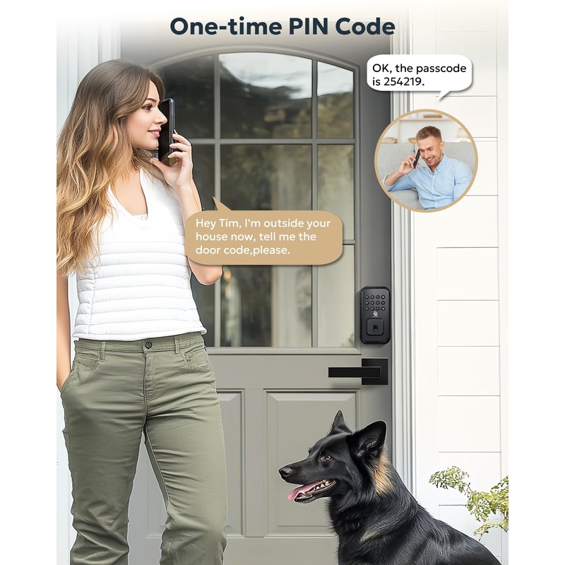 BE-TECH Keyless Entry Smart Door Lock with 2 Lever Handles,