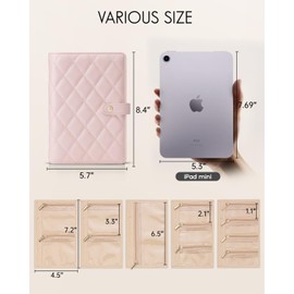 SYYHSYAL Travel Jewelry Organizer Case, Jewelry Storage Book Ring Binder with Clear Zipper Velvet Jewelry Pouches Bags for Rings,Necklace,Earrings,Valentines Day Gifts for Her (Pink)