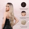 Aecaeceo Long Blonde Wig with Bangs Long Wavy Wigs for