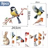 9sheets Winter Window Stickers for Glass Snow Scene Robin Bird