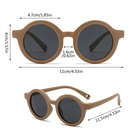 Grasslandy Baby Sunglasses with Straps, Polarised Children's Sunglasses, Baby Sunglasses, UV400 Protection, Flexible Frame, for Toddlers, Girls and Boys Aged 0-24 Months, brown