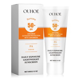 Sun Cream SPF 50, 60 g Sunscreen SPF 50 with Ceramides, Moisturising Sun Protection Cream, Non-Greasy, Strong UVA UVB Protection, Sun Cream Protection Factor 50, for All Skin Types