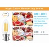 Lamsky 4W B22 Bayonet LED Filament Candle Light Bulb,2700K Warm