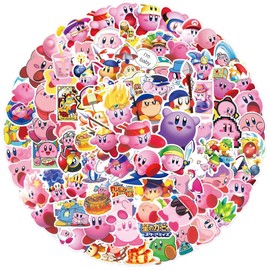 Kirby Stickers 100 Pcs for Laptop, Bumper, Water Bottles, Computer, Phone, Hard hat, Perfect for Teens Girl Boy Adult