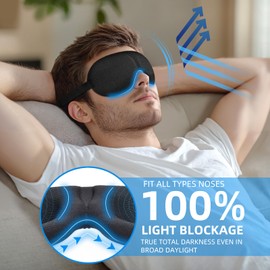 YIVIEW Sleep Mask for Back and Side Sleeper Pack of 3, 100% Light Blocking 3D Eye Masks for Sleeping, Lightweight & Breathable Eye Cover for Women Men, Zero Pressure Night Blindfold