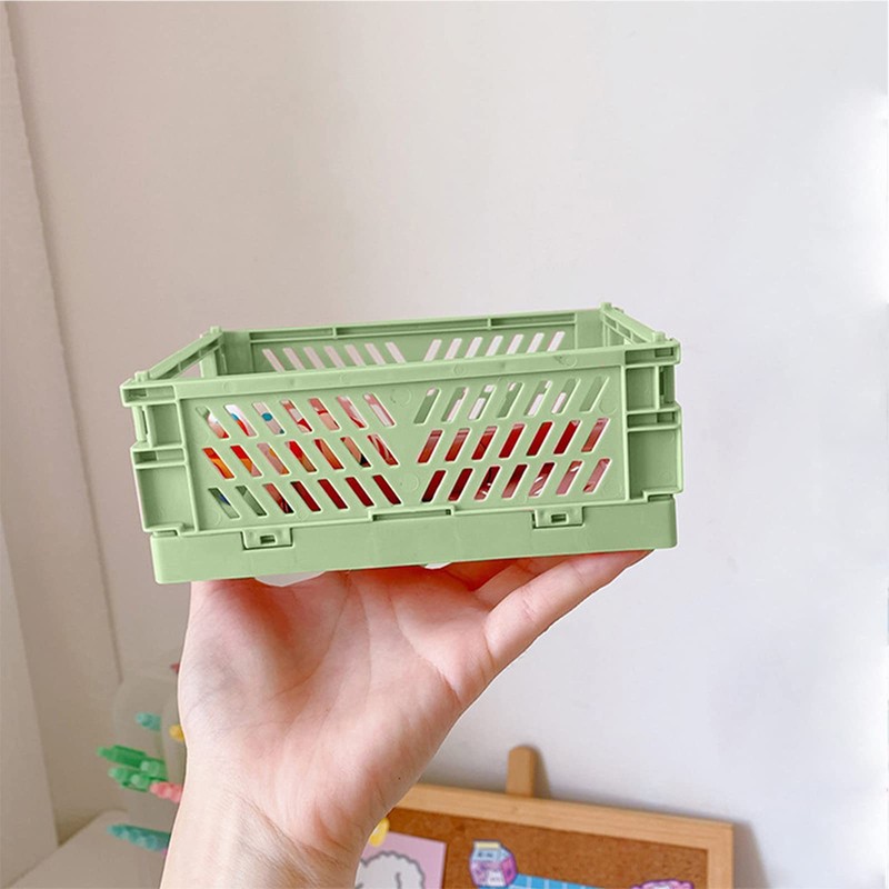 Eabdice Pack of 2 Mini Baskets, Storage Box, Foldable, Plastic