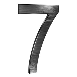 6 Inch Modern House Numbers- Premium Aluminum Floating Home Address Number with Exquisite Drawing Process, Black, Number 7