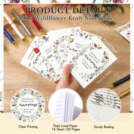 TecUnite 20 Sets Housekeeping Appreciation Gifts Bulk for Women Sometimes You Forget Your Awesome Inspirational Wildflower Notebook Ballpoint Pen Bags for Coworker Employee Medical Assistant
