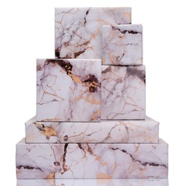 Vnaaem Marble Wrapping Paper 6 Pc Black White Gold Marble Texture Gift Wrap for Men Women Birthday Party Wedding 19.6 X27.8Inch