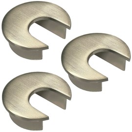 Electriduct 1.57" Metal Desk Grommet 40mm Cable Hole Cover Wire Cord Organizer (Large Opening) | Brushed Nickel (3 Pack)