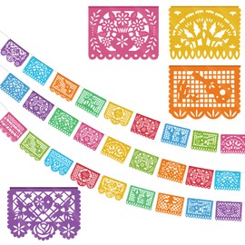 Kesote Pack of 3 Mexican Fiesta Dia De Los Muertos Decoration Day of the Dead Party Banners Mexican Party Dead Day Indoor Outdoor Decor Flag - 45 Ft