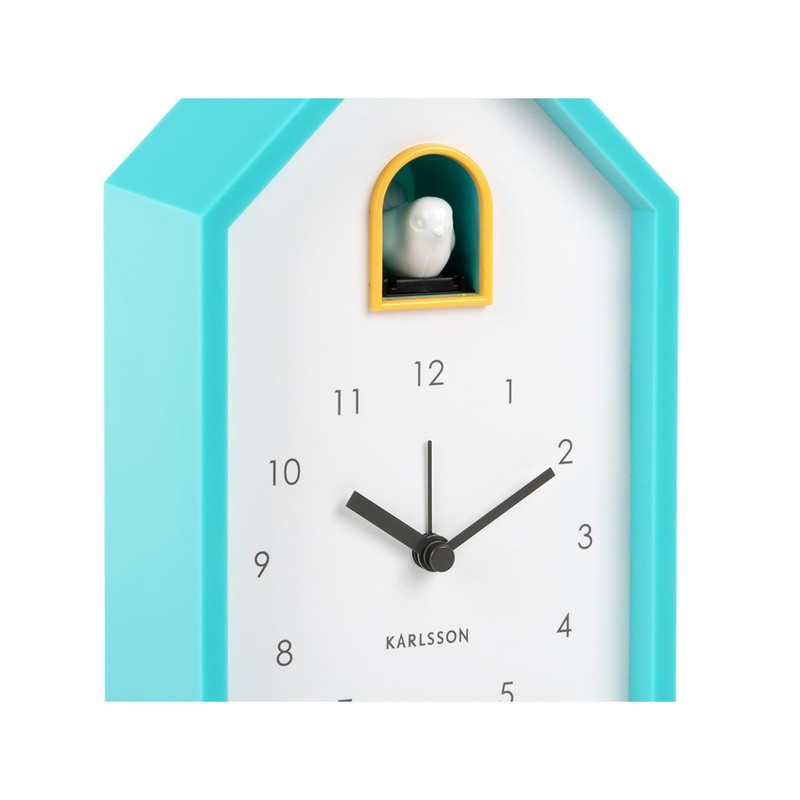 Karlsson Turquoise Blue Modern Cuckoo Alarm Clock