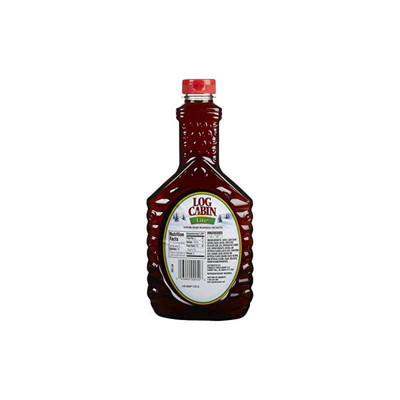 Log Cabin Lite Syrup , 24 Fl Oz (Pack of