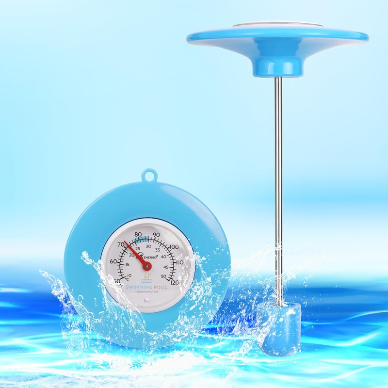 SPOROLWE Floating Pool Thermometer Easy Read – Battery-Free, Color-Coded Ideal