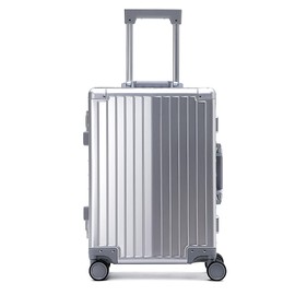 YYW Aluminum Carry-On Luggage Airline Approved Lightweight Suitcase with TSA Lock and Silent Wheels, Hardshell Spinner Business Travel (silver, 24in)