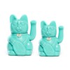Chinesische Glückskatze. Winkende Katze. Maneki Neko viel Glück. TURQUOISE, L