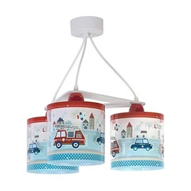 Dalber Children's Lamp Pendant Light 3 Lights Police Cars Police Blue