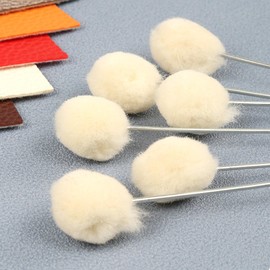 Wool Daubers Ball Brush, 50Pcs 2 Sizes Leather Dye Tool with Metal Handle, Fluffy Leather Dye Dauber for Dying, Gluing, Diy Crafts Projects