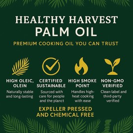 Healthy Harvest Non-GMO Palm Oil Cooking Oil, 1 Gallon
