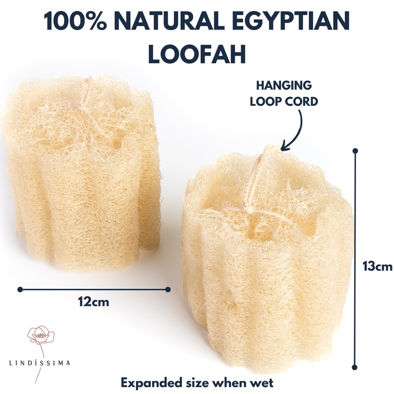 Natürlicher Luffa-Schwamm (2er-Pack) – Loofa-Peeling-Schwamm, ein Körperpeeling-Schrubber für Dusche und