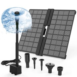 AISITIN Solar Powered Water Fountain Pump with 6 Nozzle,for Ponds,Pool,Fis