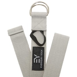 Everyday Yoga 6 Foot Yoga Strap D-Ring - Yoga Gear for Flexibility, Non-Slip Design Support, Range of Motion Training & Mindful Practice - Slate