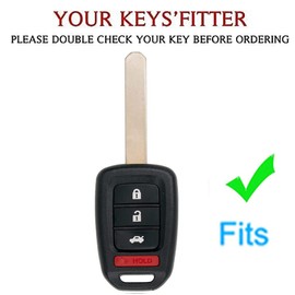 TAPAYICA for Honda Key Fob Cover Gold Keychain TPU Key Fob Shell Fit for Honda Accord Civic CR-V HR-V (White-Gold)