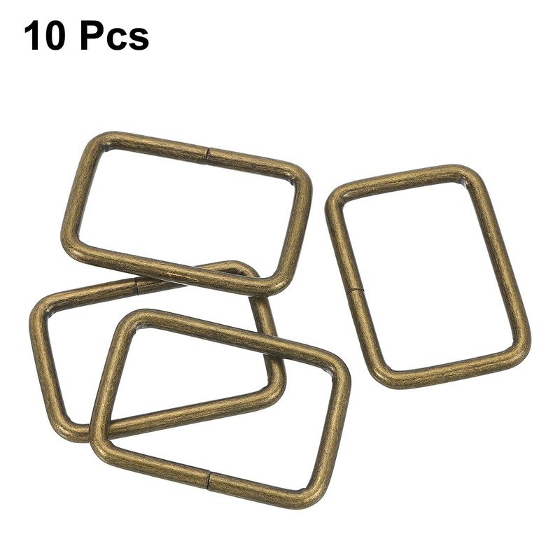 sourcing map 10Pcs Metal Rectangle Ring, 1 1/2 x 1
