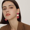 Vavhoo Acrylic Heart Valentine's Day Love Earrings Dangle Pink Earrings