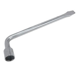 Semetall 22mm Car Spare Tire Lug Wrench,Slotted End Socket Repair Tool,Tire Replacement Tool (Silver)