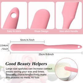 Patelai Non Stick Wax Spatulas Silicone Waxing Sticks Waxing Applicator Hair Removal Large Reusable Scraper Large Area Hard Wax Sticks for Home Salon Body Use Mixing Resin(Sun Pink)