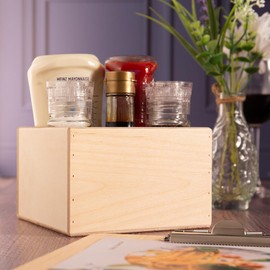 Chalkboards UK Square Condiment Holder, Wood, Dark Oak, 150 x 100 mm