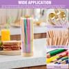 10 Inch Acrylic Straw Dispenser with Bamboo Lid, 100 Colorful