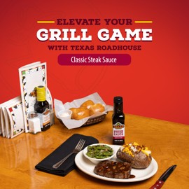 Texas Roadhouse Classic Steak Sauce, 12 oz. Bottle, Perfect Steak Marinade or Dipping Sauce, Made with Vinegar, Onion and Garlic