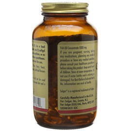 Solgar Fish Oil Concentrate 1000 mg Softgels - Pack of 120 - Supports Normal Functioning of Heart, Brain Function and Vision - Daily Wellbeing - Gluten Free