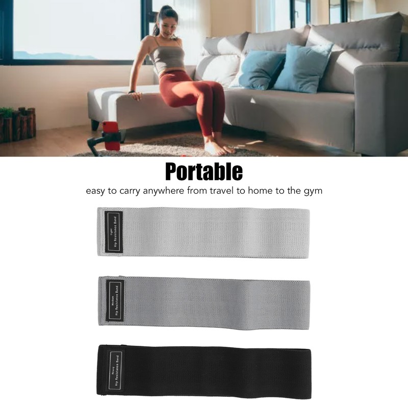 3Pcs Exercise Resistance Bands High Elasticity Portable Workout Leg Bands