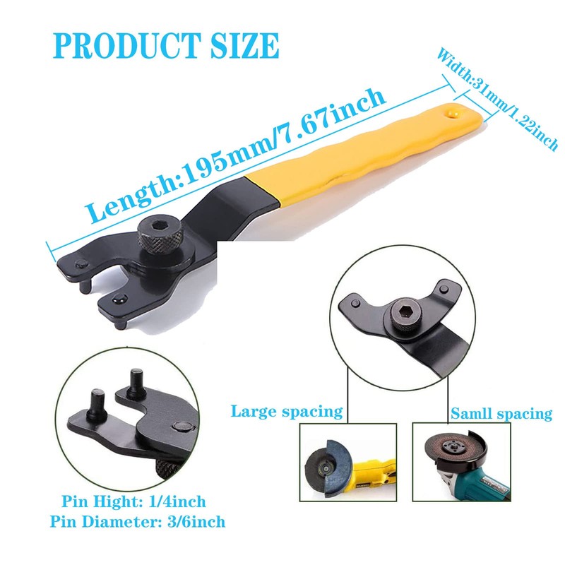Yuentoen Grinder Wrench - Universal Adjustable Lock-Nut Pin Spanner,Angle Grinder