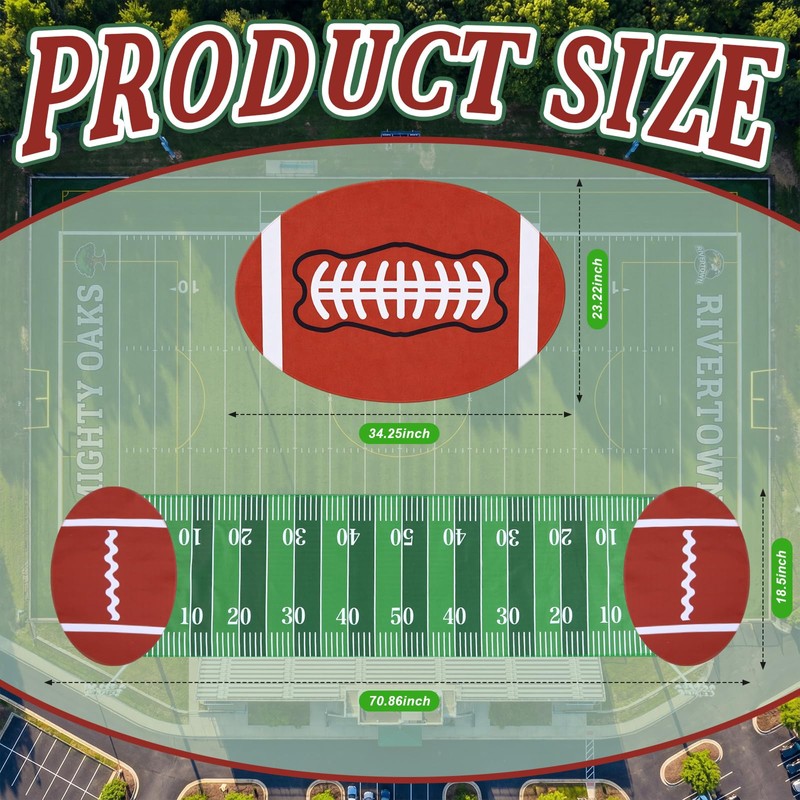 2 Pcs 18.5 x 71 in Football Court Table Runner