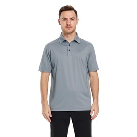 M MAELREG Polo Shirts for Men Short Sleeve Performance Moisture Wicking Quick Dry Casual Collared Men’s Polo Shirts Light Grey