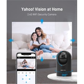 KONNEK STEIN 1080P Security Camera (2.4G Only), Baby Monitor 360-Degree for Home Security, Smart Home Pet Camera, with Night Vision, Compatible with Alexa & Google Assistant Home Security Camera