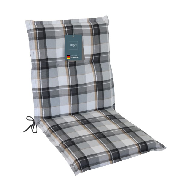 LILENO HOME Garden Chair Cushions in Checked Grey [Set of