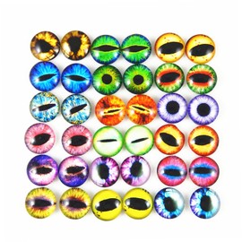 GraceAngie 10mm 100pcs Mixed Style Dragon Eyes Round time gem Cover Glass Cabochon Dome Jewelry Finding Cameo Pendant Settings