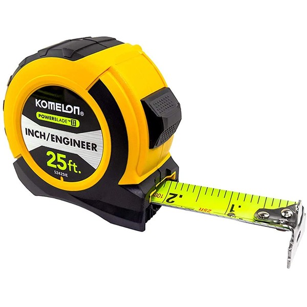 Komelon 52425IE; 25' x 1.06" Powerblade II" Engineer Tape Measure;