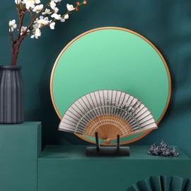 Alipis Wood Folding Fan Stands Japanese Fan Holder Chinese Folding Fan Display Holder Decorative Hand Fan Base for Home Store Exhibition Black