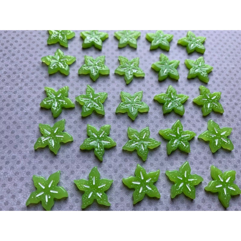 12pc Micro Miniature Star Fruit, Resin Flatback, Fruit, Cabochon, Flat